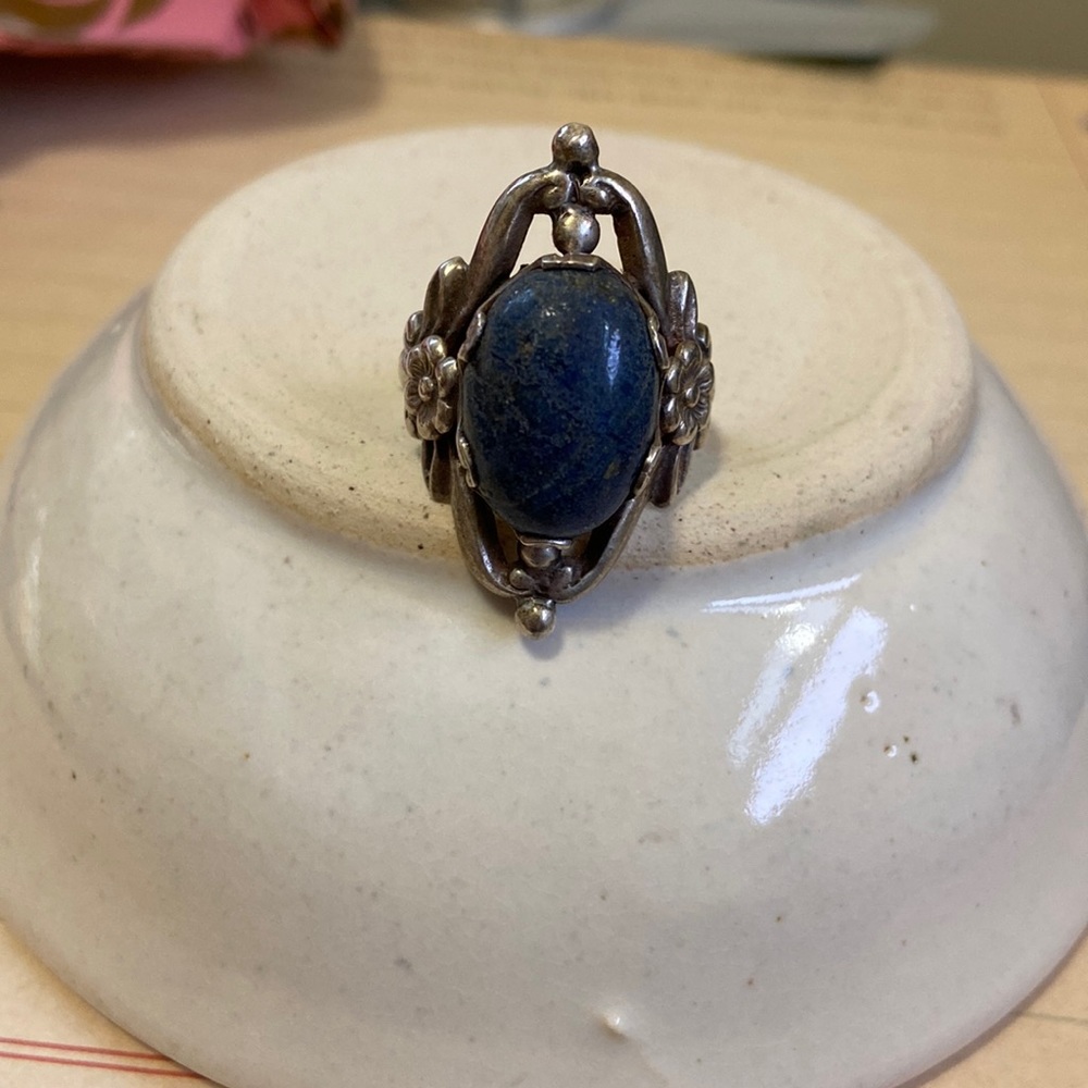 Tibetan Handmade Blue Apatite Ring